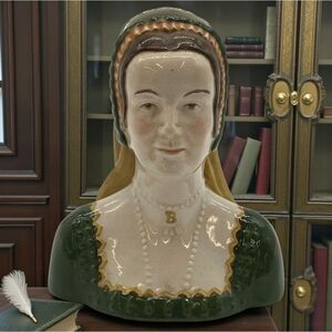 Anne Boleyn Jug Wood & Sons England Pride of Britain Portrait Vintage